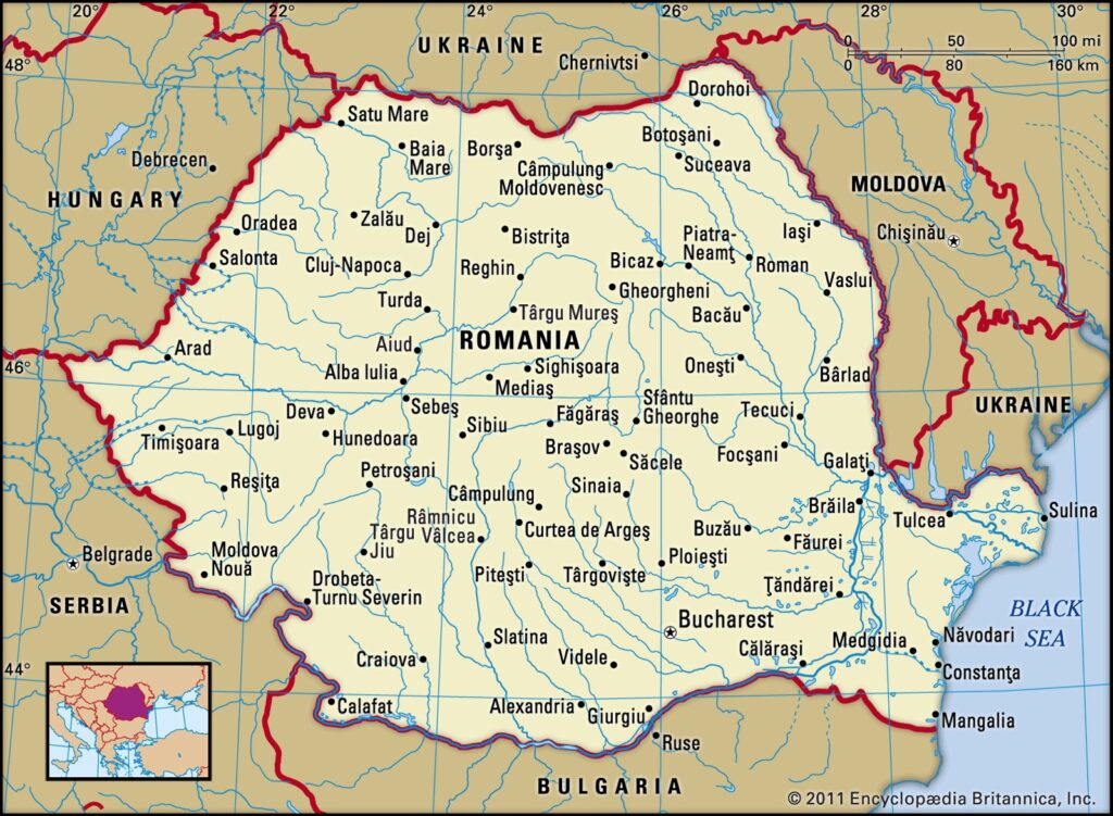 Map of Romania
